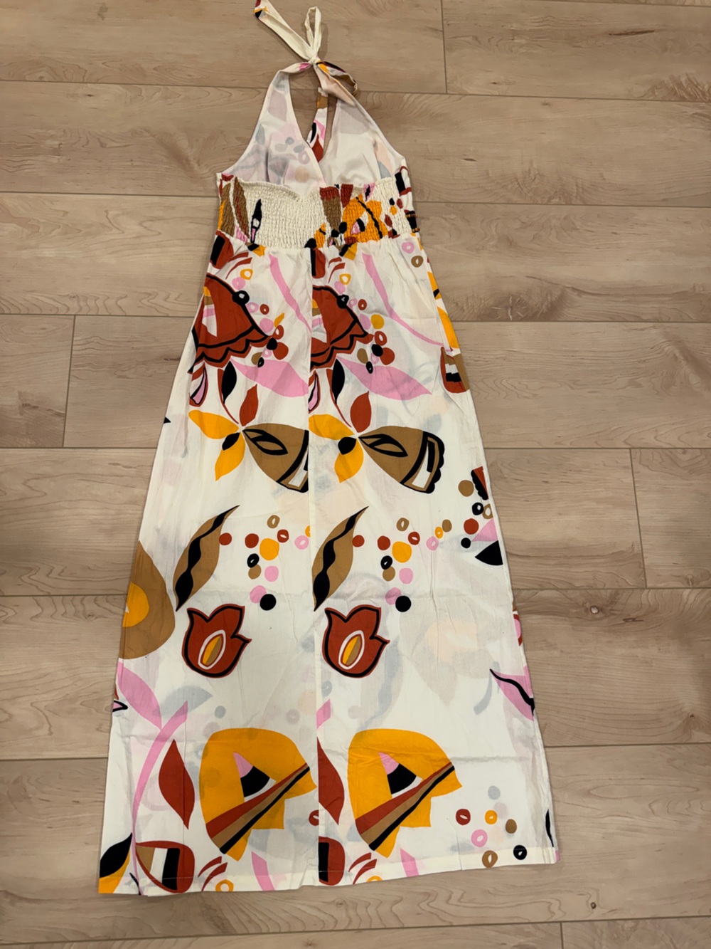 Jonathan Martin Floral Halter Maxi Dress Cotton Vacation Summer Size 6 - Picture 2 of 8
